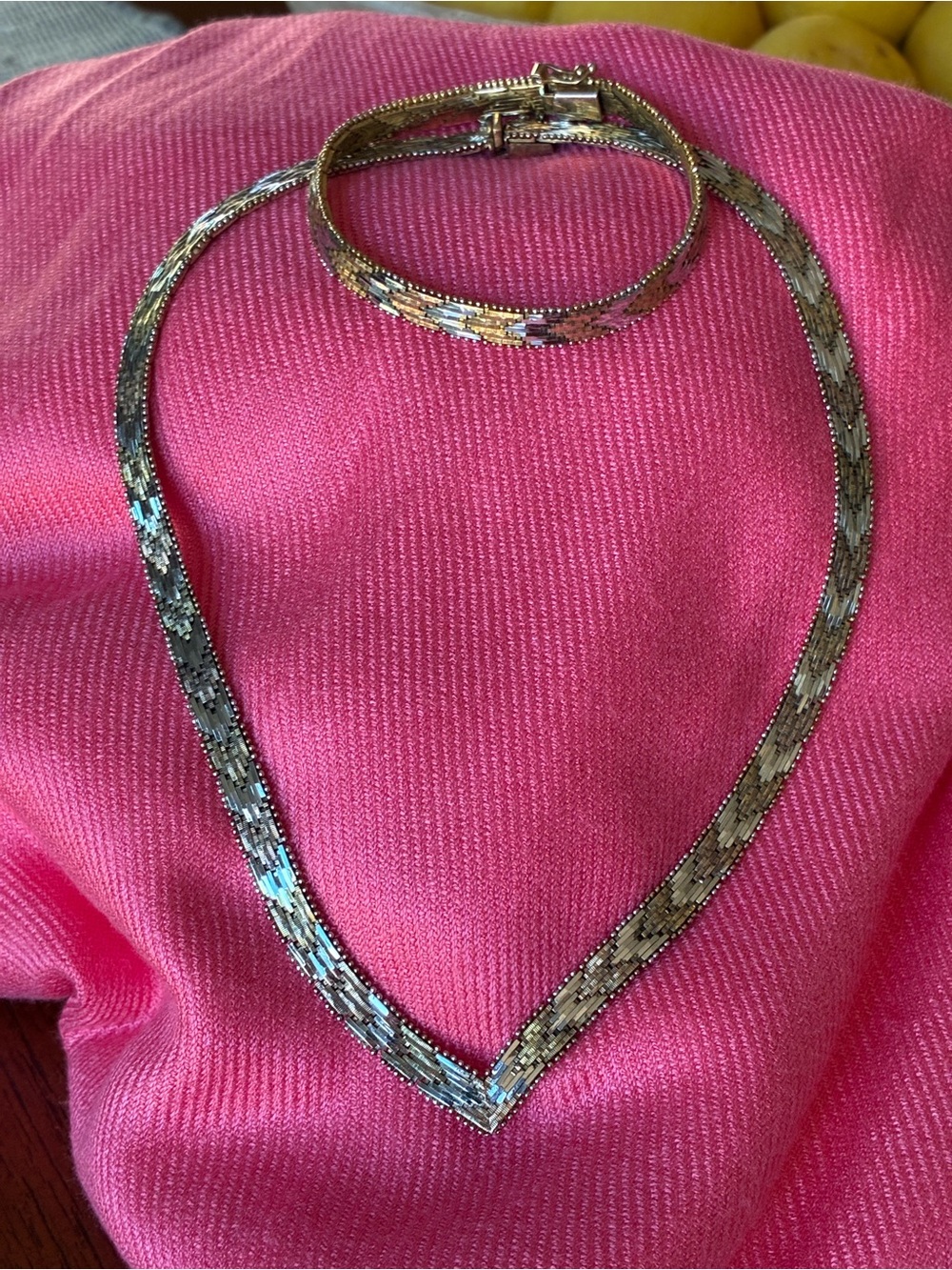 Vintage 70’s/80’s Makers Mark Vincenzo Italy 925 Sterling Necklace and Bracelet